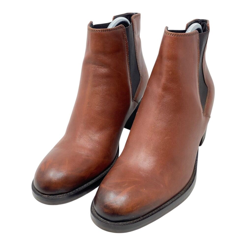 Clarks Brown Leather Chelsea Ankle Boots